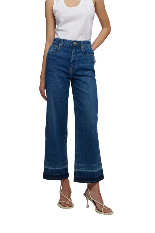 Chic Comfort Wear Isla High Rise Wide Crop Jeans In Mercer