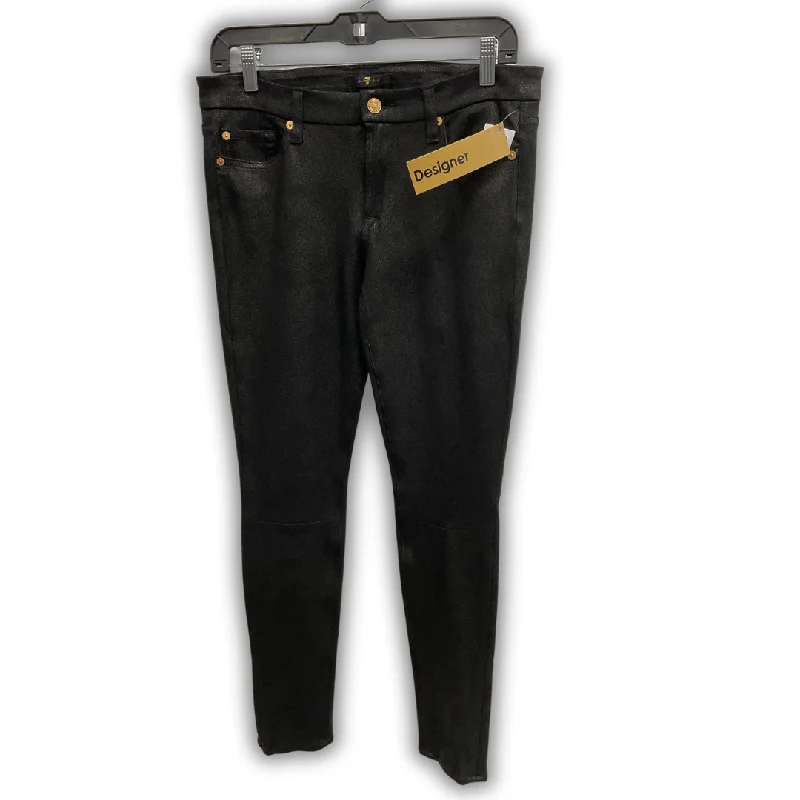 Exquisite Tailoring Jeans Designer By 7 For All Mankind In Black, Size: 6