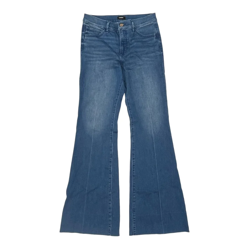 High Street Series Jeans Flared By Express In Blue Denim, Size:10L