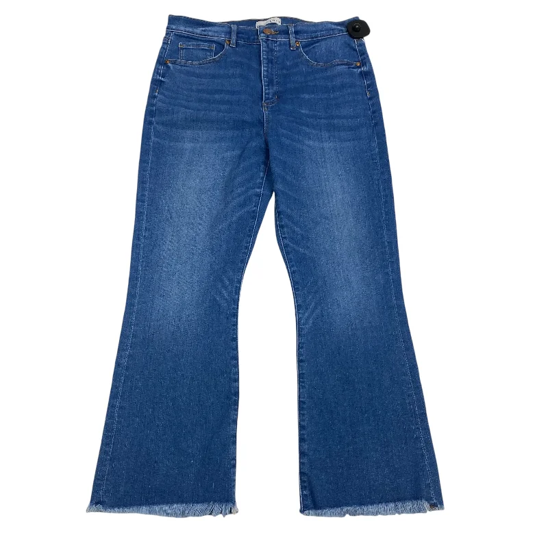 Noble Temperament Jeans Flared By Loft In Blue Denim, Size: 12