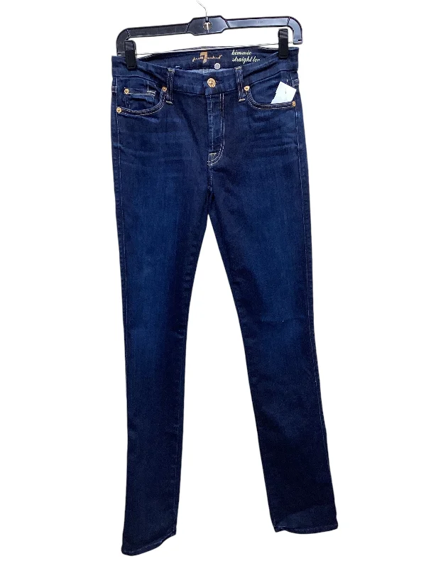 Simple Matching Jeans Skinny By 7 For All Mankind In Blue Denim, Size: 4