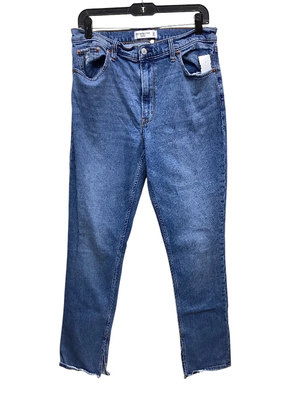 Luxe Comfort Jeans Skinny By Abercrombie And Fitch In Blue Denim, Size: 12l