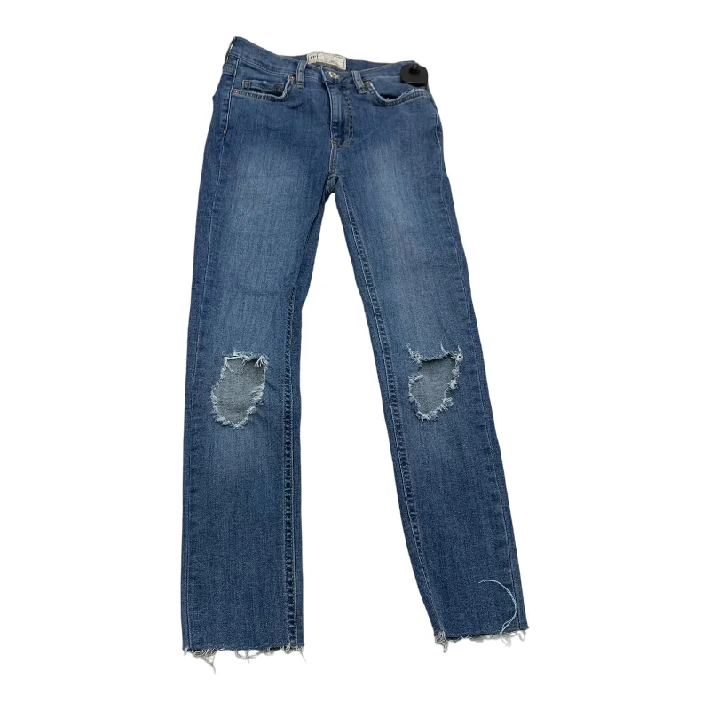 Comfortable Series Jeans Skinny By Free People In Blue Denim, Size: 0