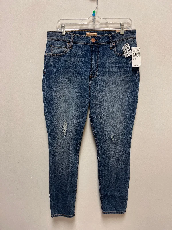 Hooded design Jeans Skinny By Kut In Blue Denim, Size: 12p