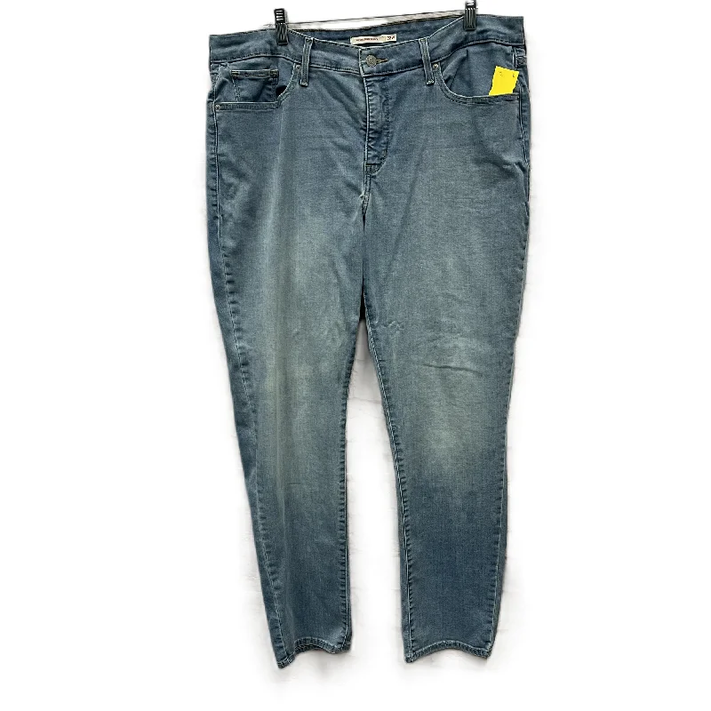 Slightly Flared Design Jeans Skinny By Levis In Blue, Size: 22