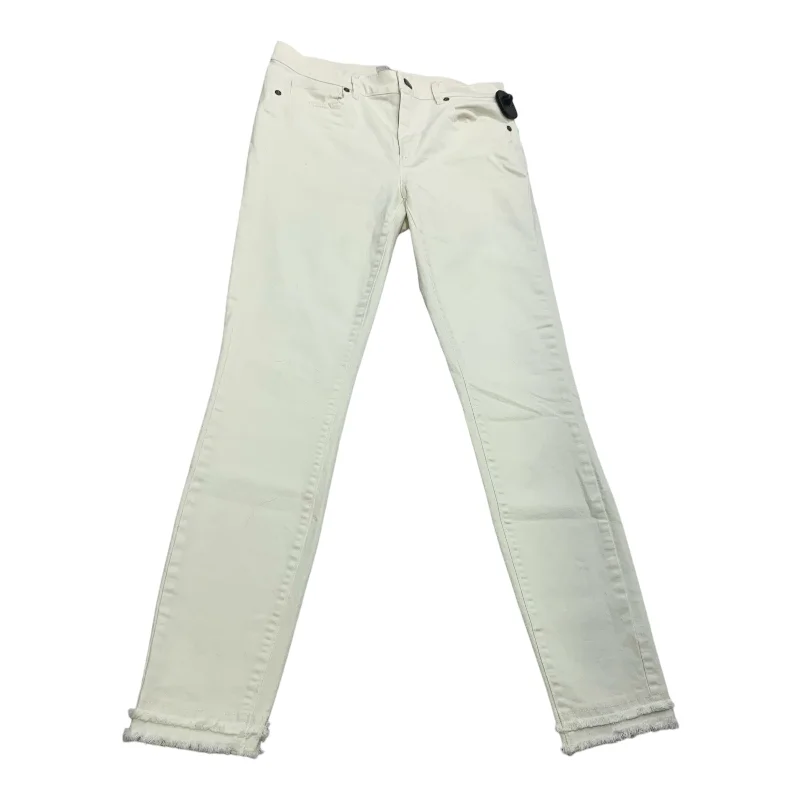 Simple Solid Color Jeans Skinny By Loft In Cream Denim, Size: 2