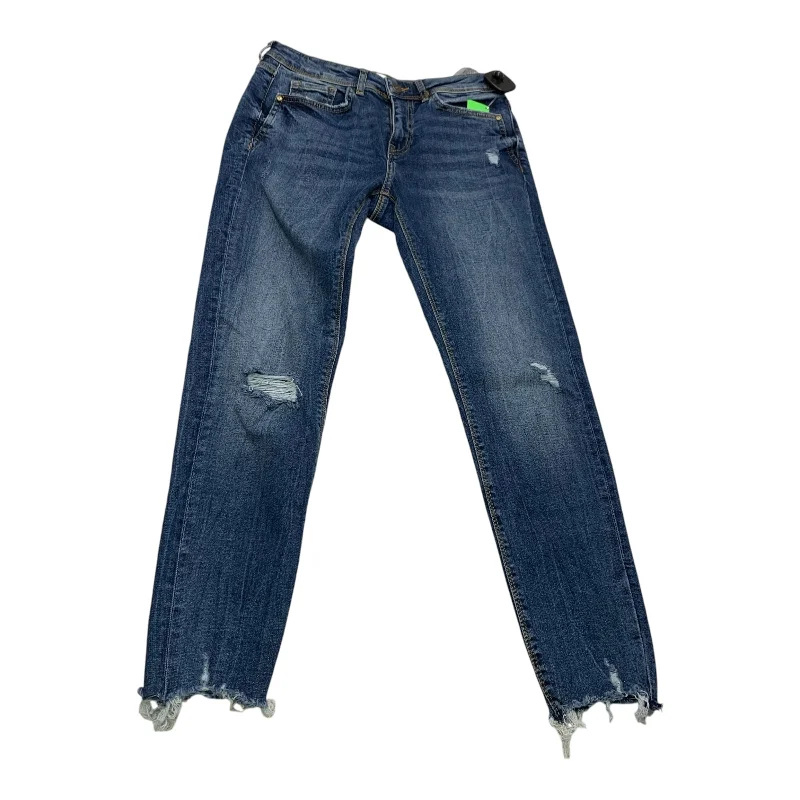 Classic Retro Jeans Skinny By Zara In Blue Denim, Size: 4