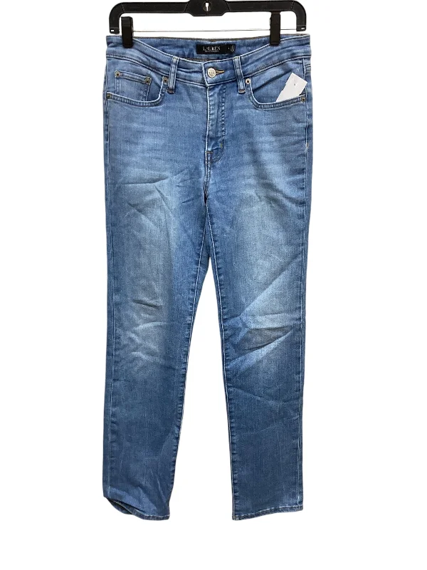 Effortless Wear Jeans Straight By Lauren By Ralph Lauren In Blue Denim, Size: 4