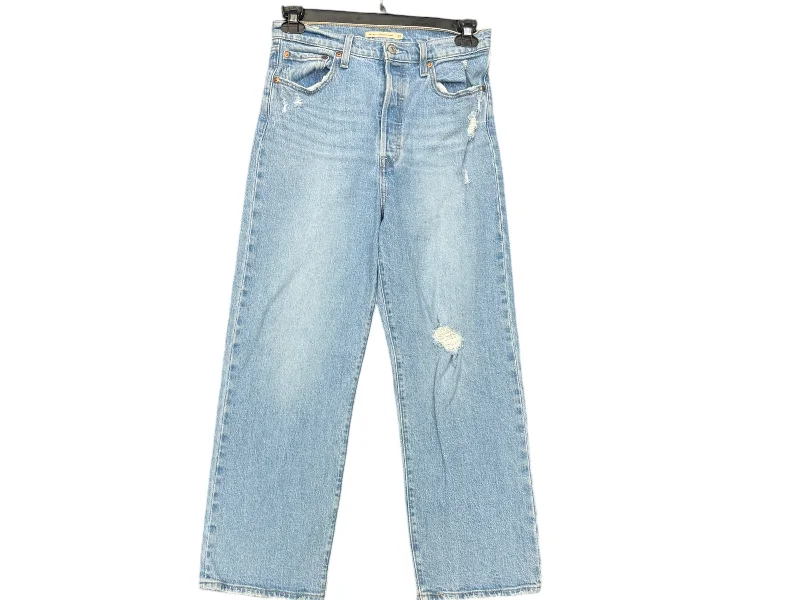 Fashion Must-have Jeans Straight By Levis In Blue Denim, Size: 8