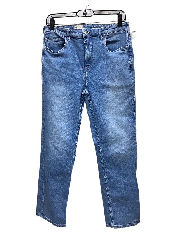 Exquisite Embroidery Jeans Straight By Pilcro In Blue Denim, Size: 8