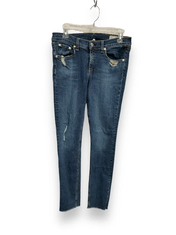 Exclusive Customization Jeans Straight By Rag And Bone In Blue Denim, Size: 8