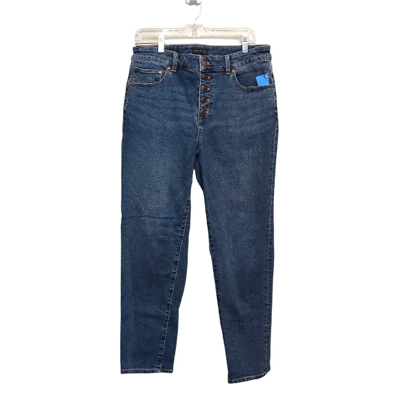 Fashionable In The Times Jeans Straight By Talbots In Blue Denim, Size:10