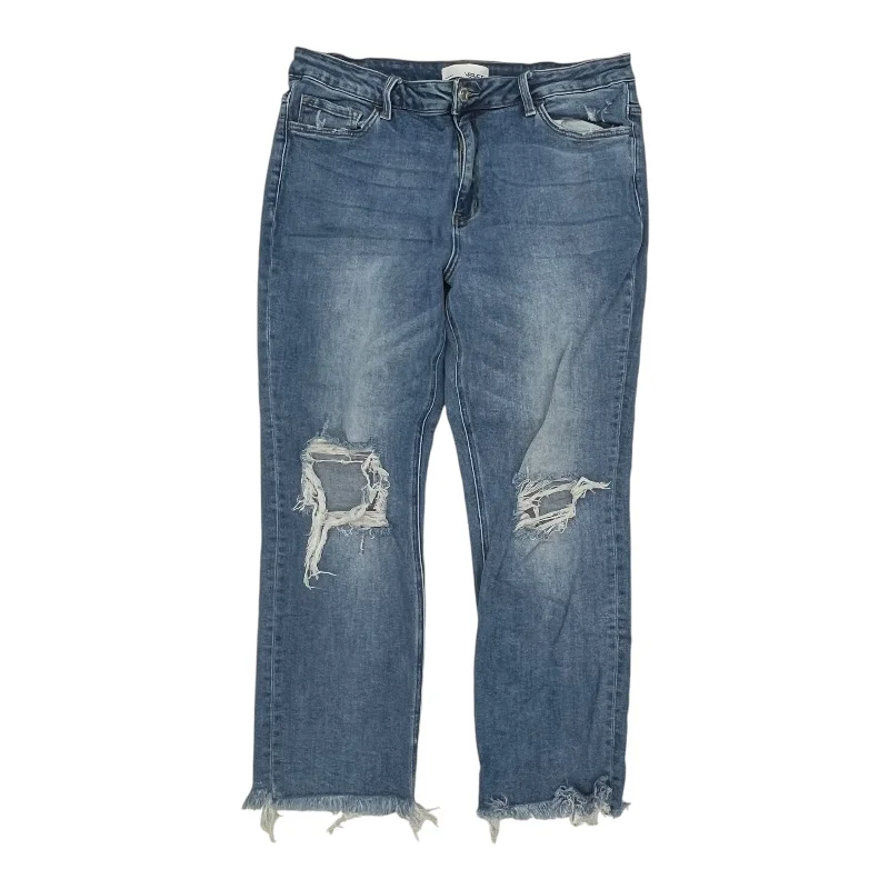 Bright Colors Jeans Straight By Vervet In Blue Denim, Size:16