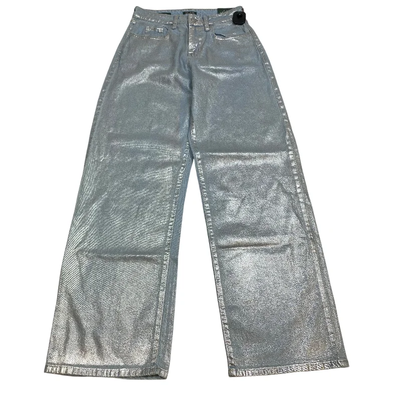 Single-shoulder Neck Design Jeans Wide Leg By Wild Fable In Blue Denim, Size: 2