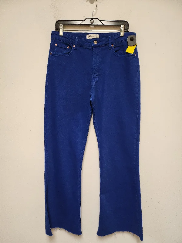 Fashion Pioneer Jeans Wide Leg By Zara In Blue Denim, Size: 12