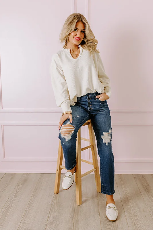 Mid-length Style Judy Blue Mina High Waist Distressed Jean