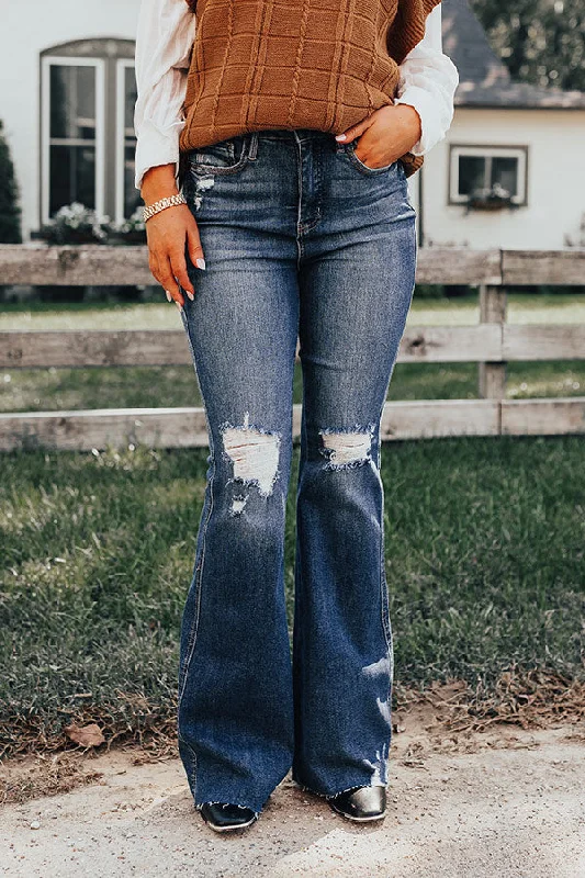 Cozy Street Style Judy Blue The Koty High Waist Distressed Flare