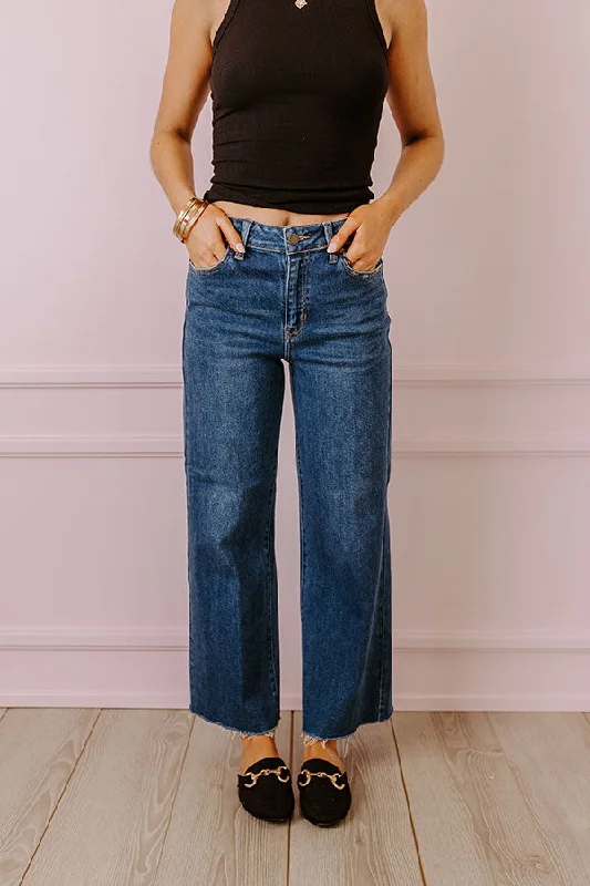 Exclusive Customization Just USA Roxanne High Waist Straight Leg Jean in Dark Wash