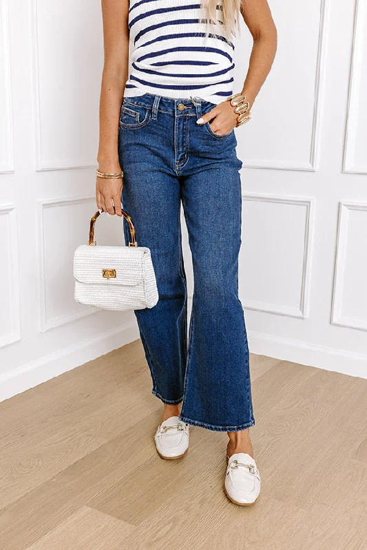Trendy Comfort Just USA Wren High Waist Straight Leg Jean in Dark Wash