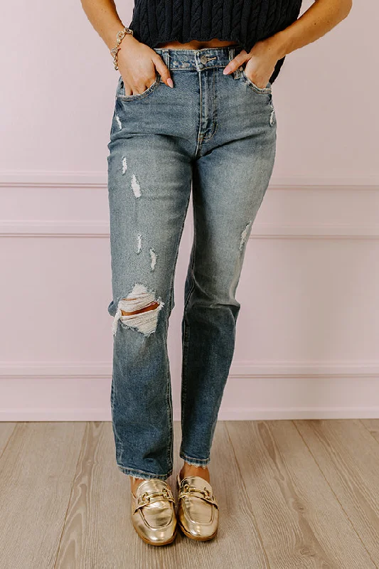 Effortless Elegance KanCan Reese High Waist Distressed Straight Leg Jean