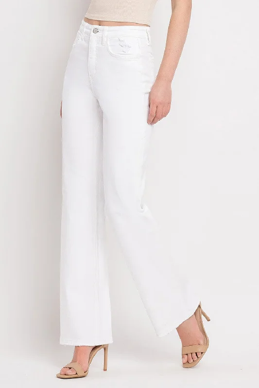 Chic Outfits Leslie 90's Vintage Super Hi Flare Jeans, Optic White