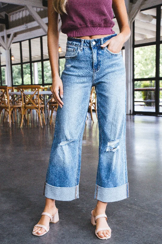 Comfortable Chic Mira Super Hi Rise Baggy Jeans, Rosy
