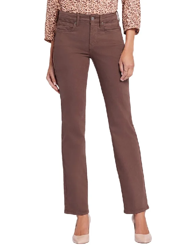 Weekend Style NYDJ Petite Marilyn Coffee Bean Straight Leg Jean