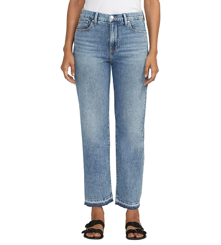 Minimal Style Rachel Hi Rise Relaxed Tapered Leg, Blue Jasmine | JAG