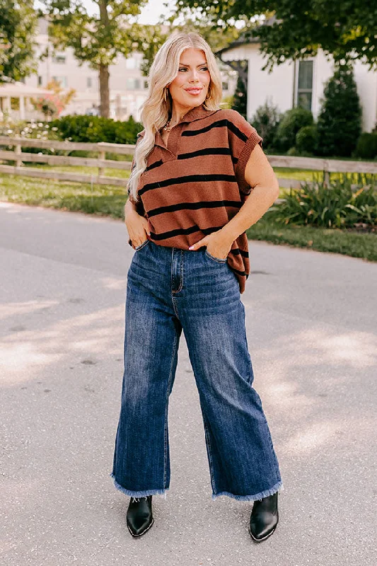 Wandering freely Risen Samantha High Waist Wide Leg Jean in Dark Wash Curves