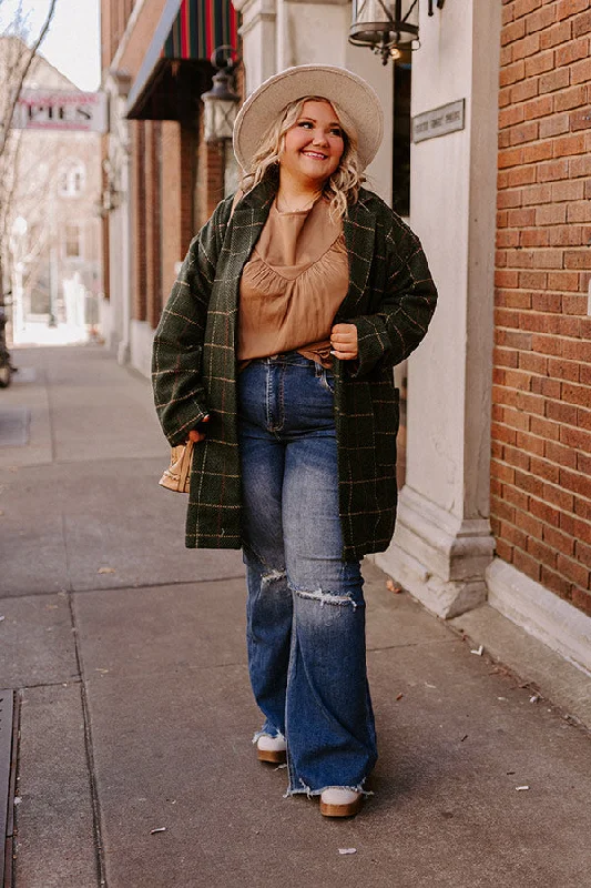 High-quality Styles Risen The Laura High Waist Distressed Flare In Dark Wash Curves