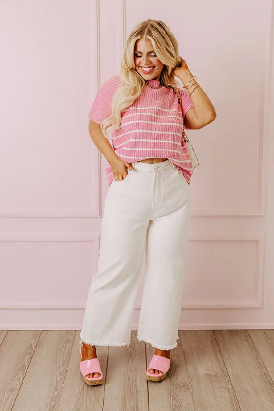 Luxury Customization Risen Utopia High Waist Straight Leg Jean in Cream