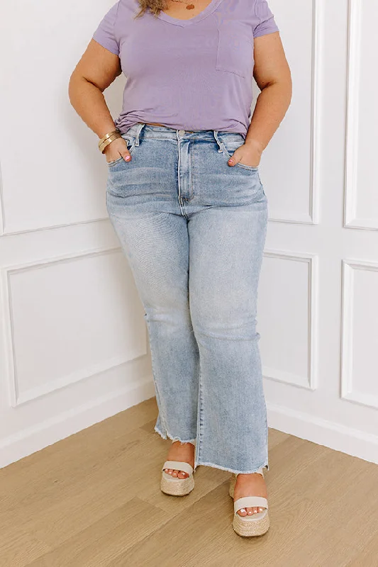 Basic Version Risen Wesley High Waist Crop Flare Curves