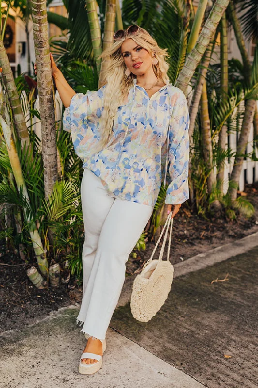 French Style The Adriana High Waist Wide Leg Jean in Ivory Curves