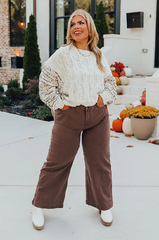 Soft Tops The Dex High Waist Straight Leg Jean In Hazelnut Curves