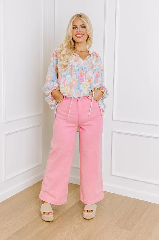 Soft Touch The Dex High Waist Straight Leg Jean In Pink Curves