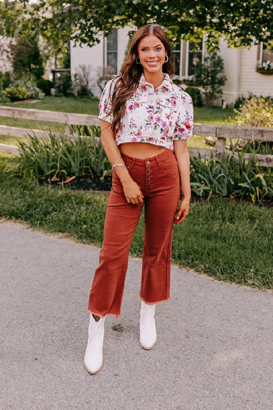 Elegant And Charming The McKenzie High Waist Jean In Rust