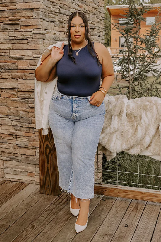Feminine Charm The Skylar High Waist Wide Leg Crop Jean Curves