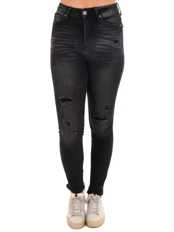 Party Wear Time Of Your Life Vintage Skinny Jeans In Black