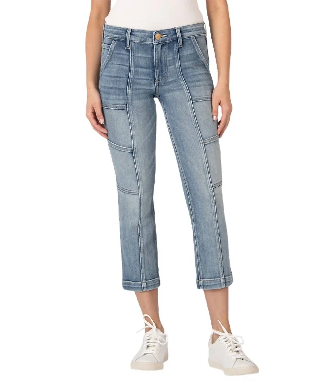 Women's Reese Mid Rise Crop Straight Leg In Light Indigo