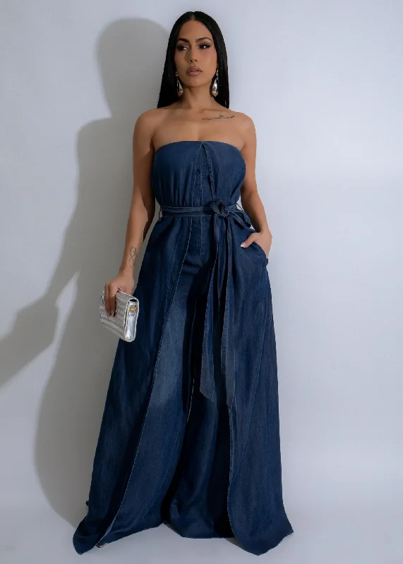Trendy Traveler Cerulean Rift Jumpsuit Denim