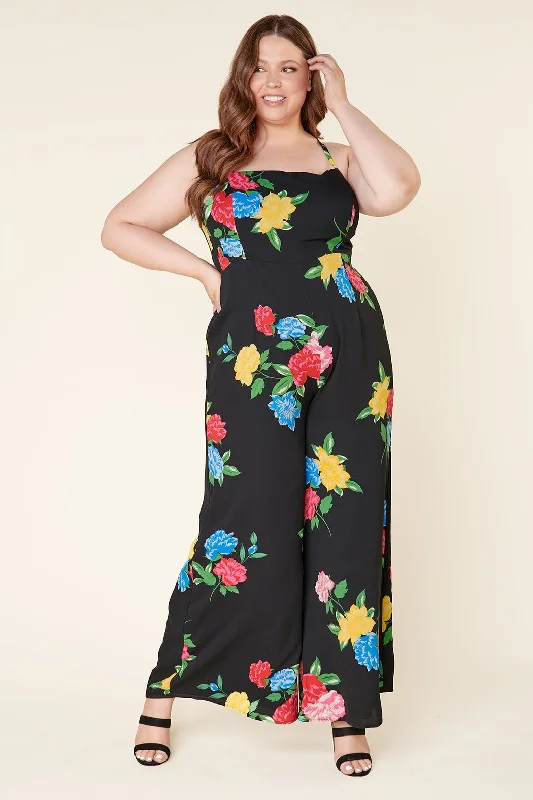 Ethnic Style Cheyenne Floral Wide Leg Jumpsuit Curve