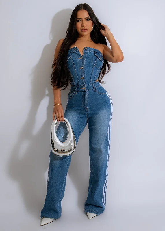 Free Design Fashion Chic Jumpsuit Denim