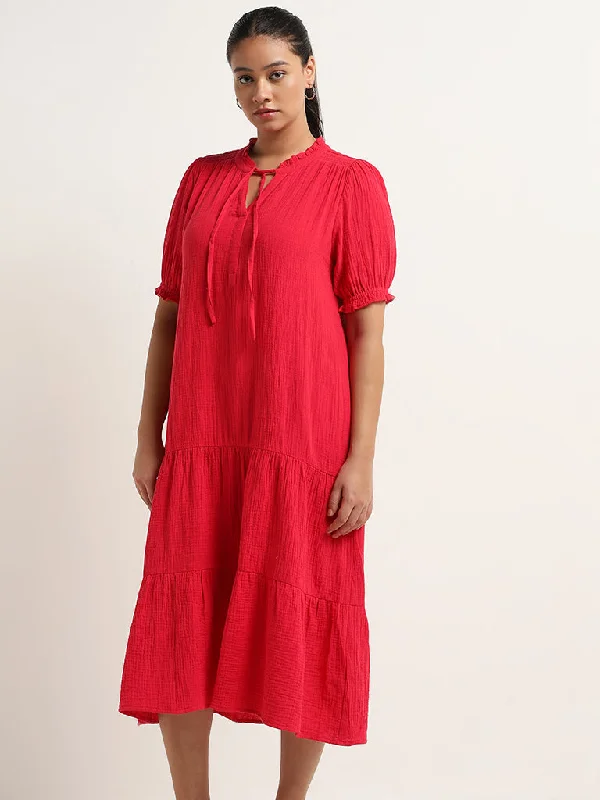 Personalized Clothing Gia Fuchsia Cotton Tiered Dress
