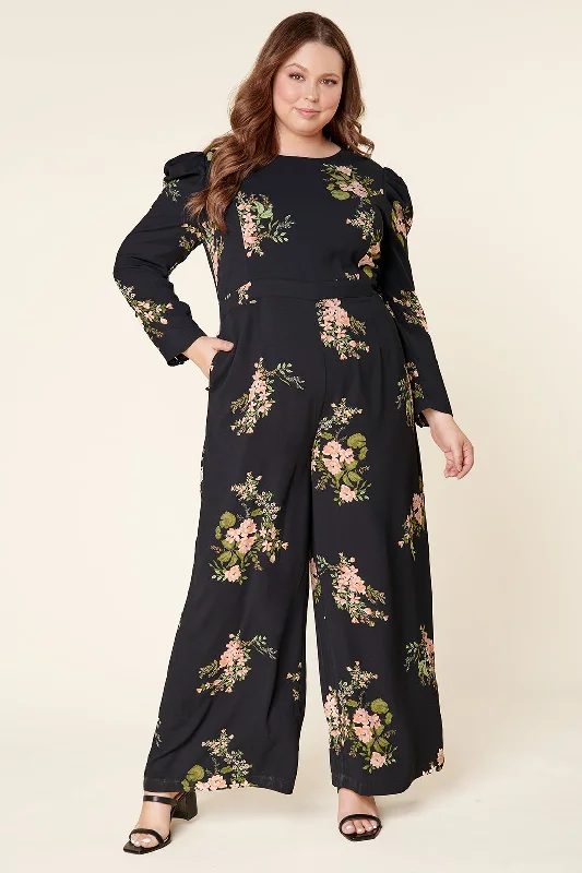 Classic Series Jasleen Floral Wide Leg Jumpsuit Curve