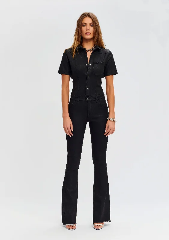 Lyla Coated Denim Jumpsuit