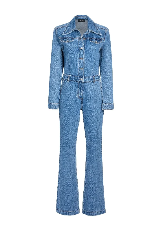 Mabel Fitted Denim Jumpsuit