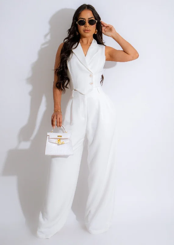 Fashion Touch Metropolitan Maven Jumpsuit White