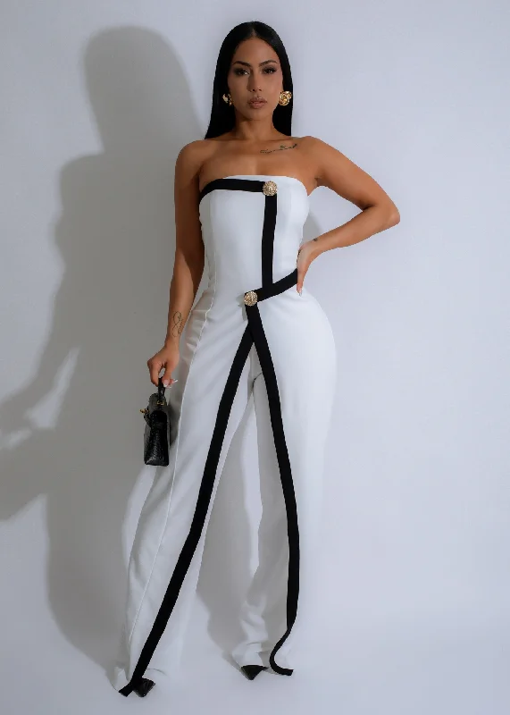 All-Day Style Monarch Elegance Jumpsuit White
