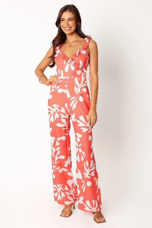 Cozy Outerwear Payton Jumpsuit - Melon White