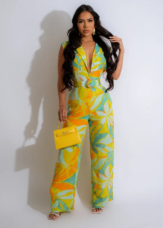 Cozy Pants Tropical Brezze Jumpsuit Green